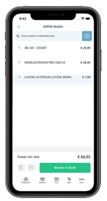 Valk Solutions applicatie voorbeeld, betalingsscherm