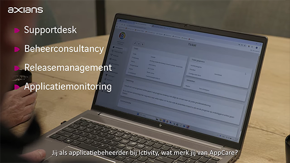AppCare in beeld tijdens de referentievideo van Axians bij Ictivity