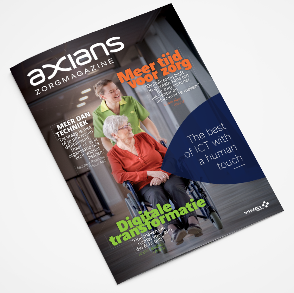 Mock-up van het 2026 Zorg & ict-magazine