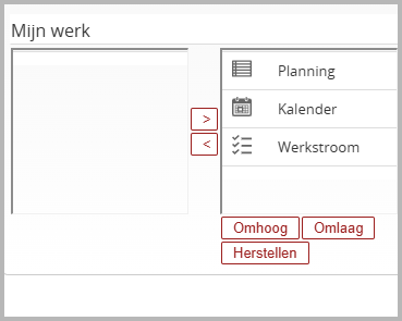 'Mijn werk' instellen in Exact Synergy